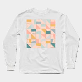 Pink Grid Long Sleeve T-Shirt